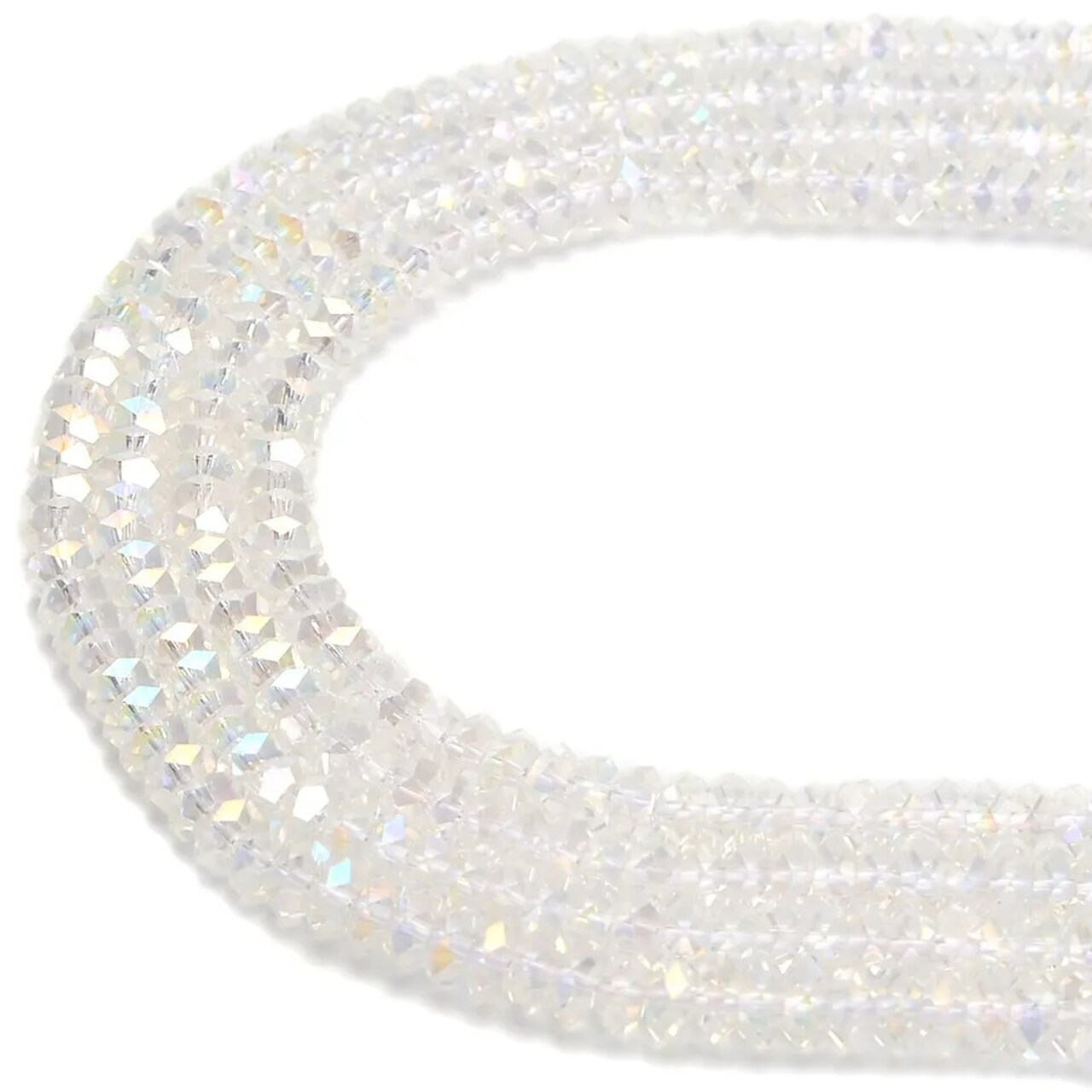 Clear AB K9 Crystal Glass Faceted Rondelle Beads Size 3x6mm 15.5" Strand